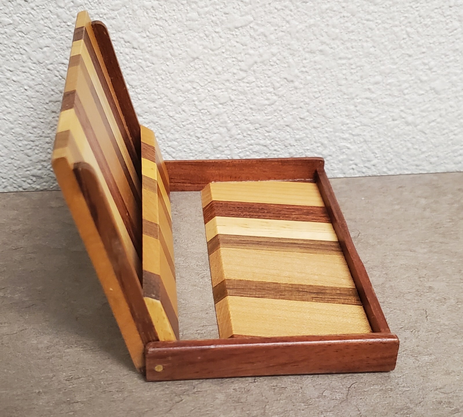Hawaii Aloha Business Card Holder Wooden Multi-Color Wood 4″ Palm Tree
