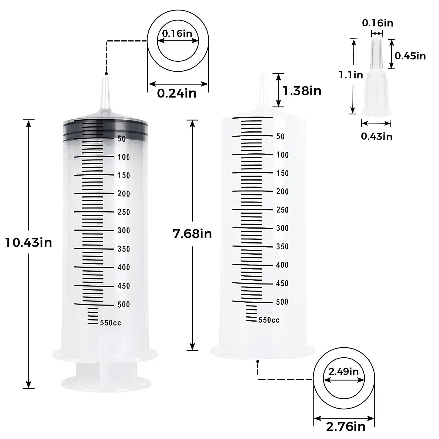 Multifunction 100Ml-550Ml Syringe Large Capacity with 100Cm Hose Pump Measuring