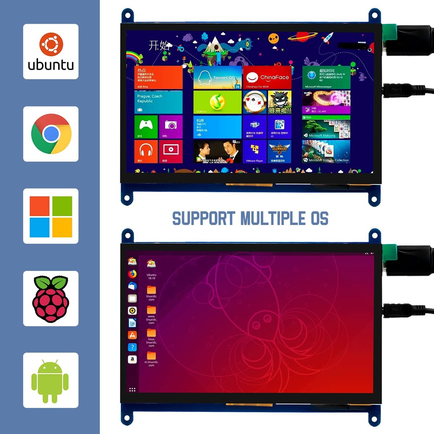 Hosyond 7 Inch IPS LCD Touch Screen Display Panel 1024×600 Capacitive Scree