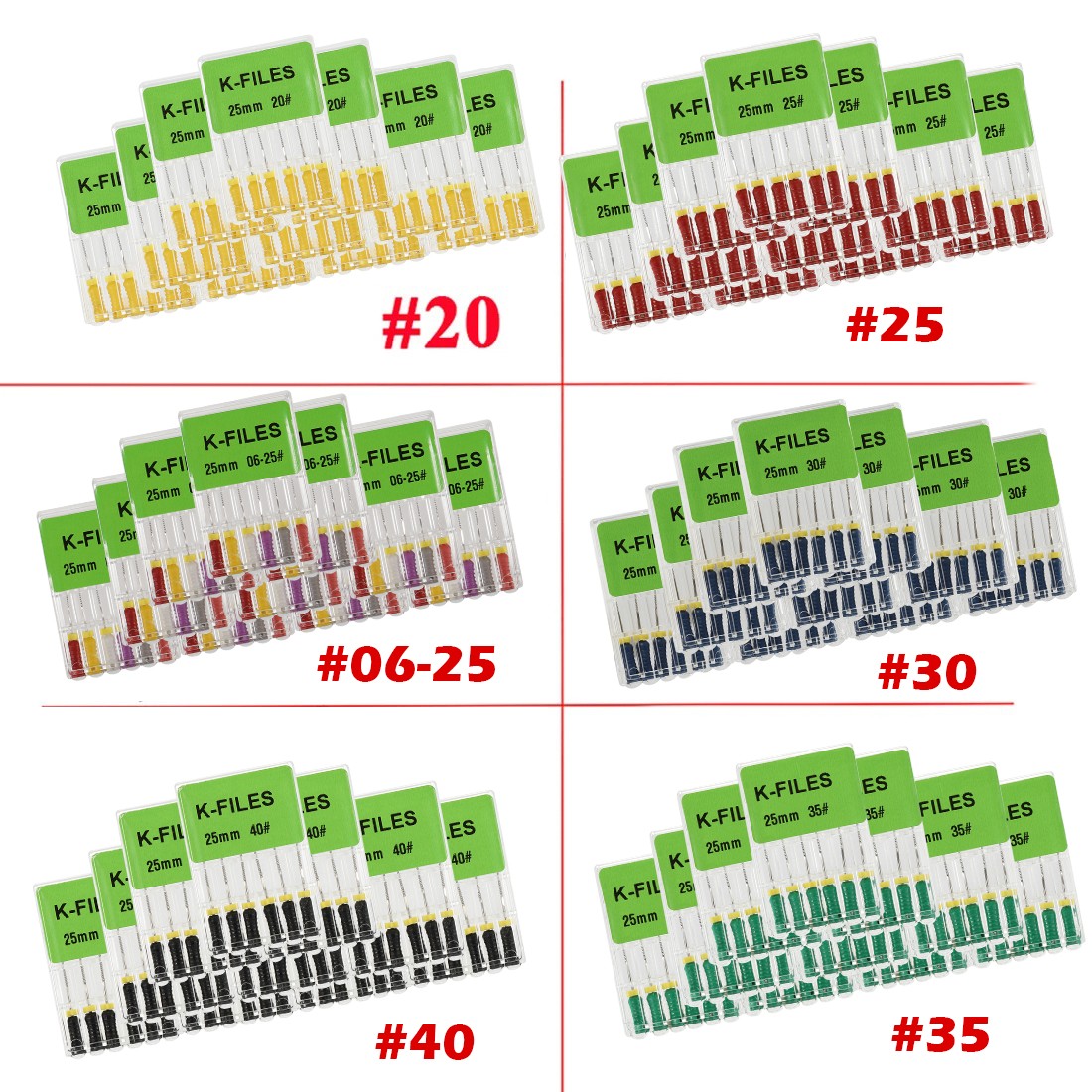 60 pcs Dental Endodontic K File Root Canal Hand Use K-Files 25mm
