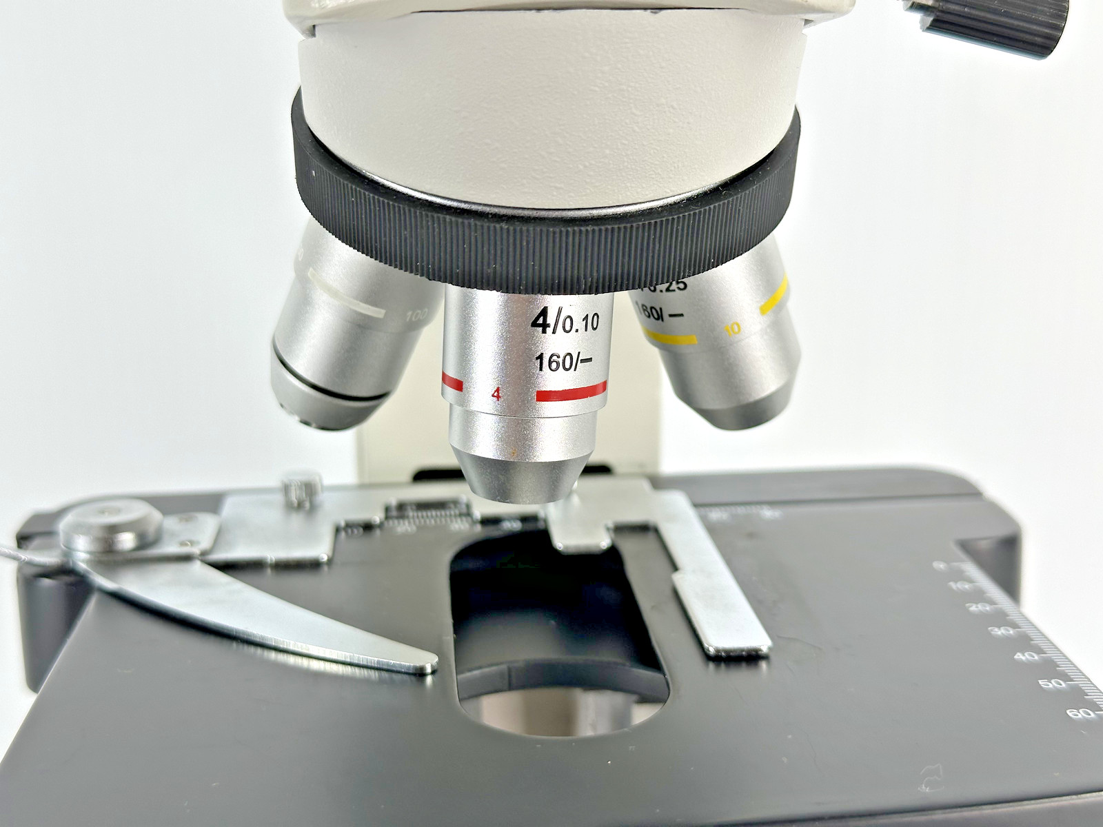 Unbranded Compound Laboratory Microscope Body 4x 10x 40x 100x Objectives Parts