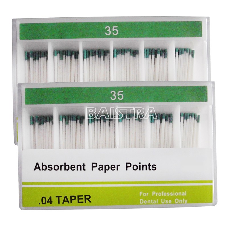 AZDENT Dental Endo Absorbent Paper Points Cotton Fiber Taper .02/.04/.06 15#-40#