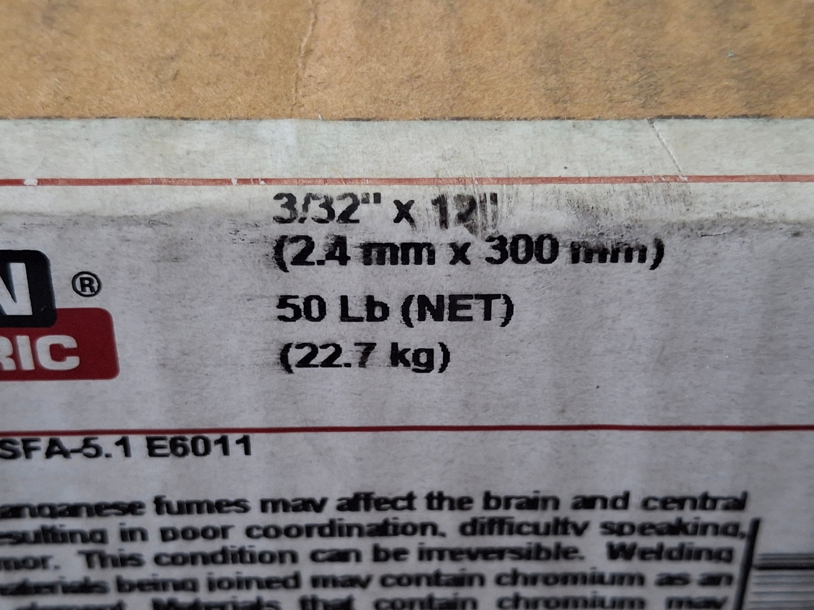 Lincoln Electric Murex 6011C Stick Electrode 3/32″ x 12″, 50 lb Carton EDM131234