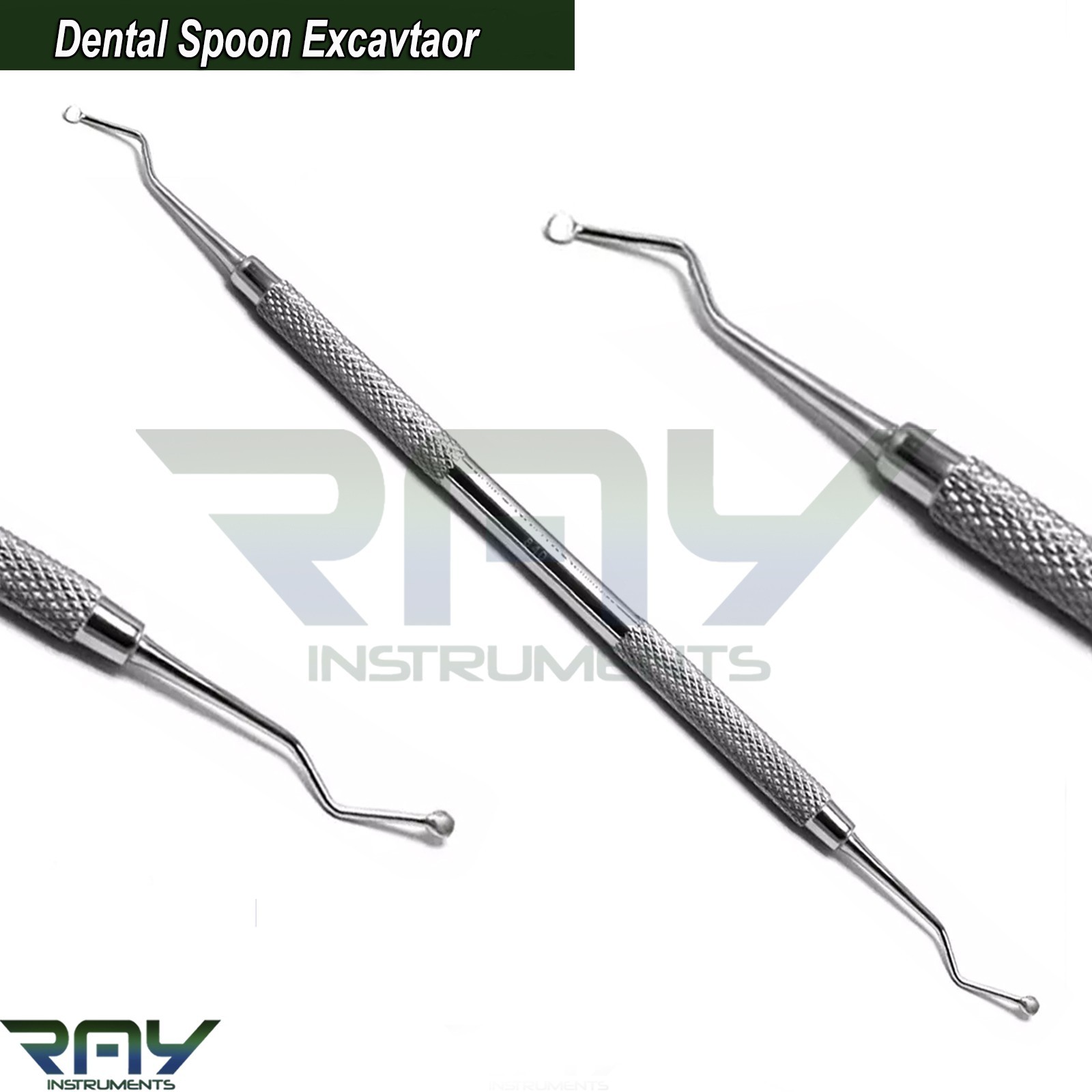 5 Pcs Dental Spoon Excavator 840 Double Ended Restorative Surgical Instruments