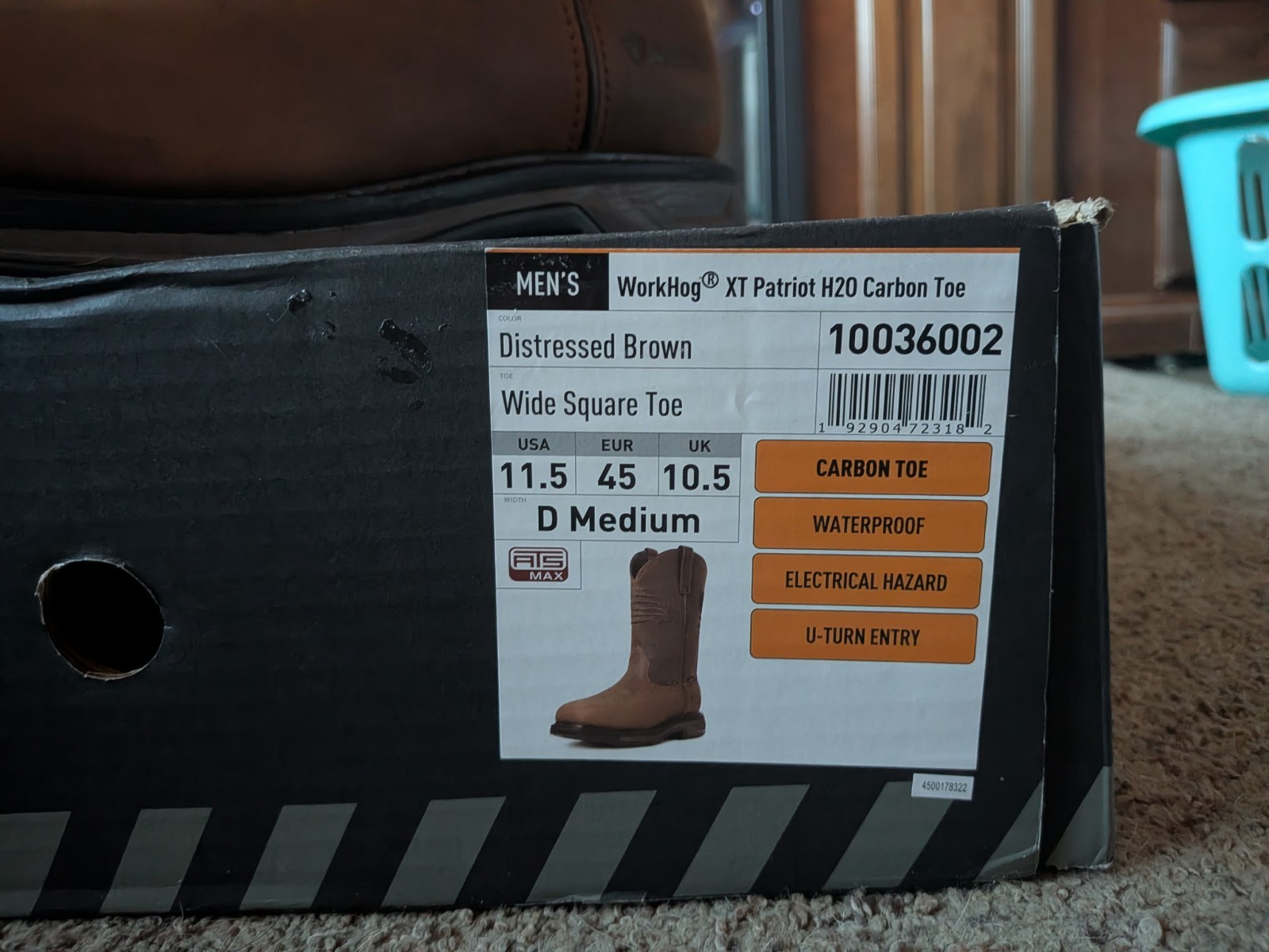 Ariat WorkHog XT Patriot H2O Carbon Toe Men’s Work Boots EH 11.5 D 10036002