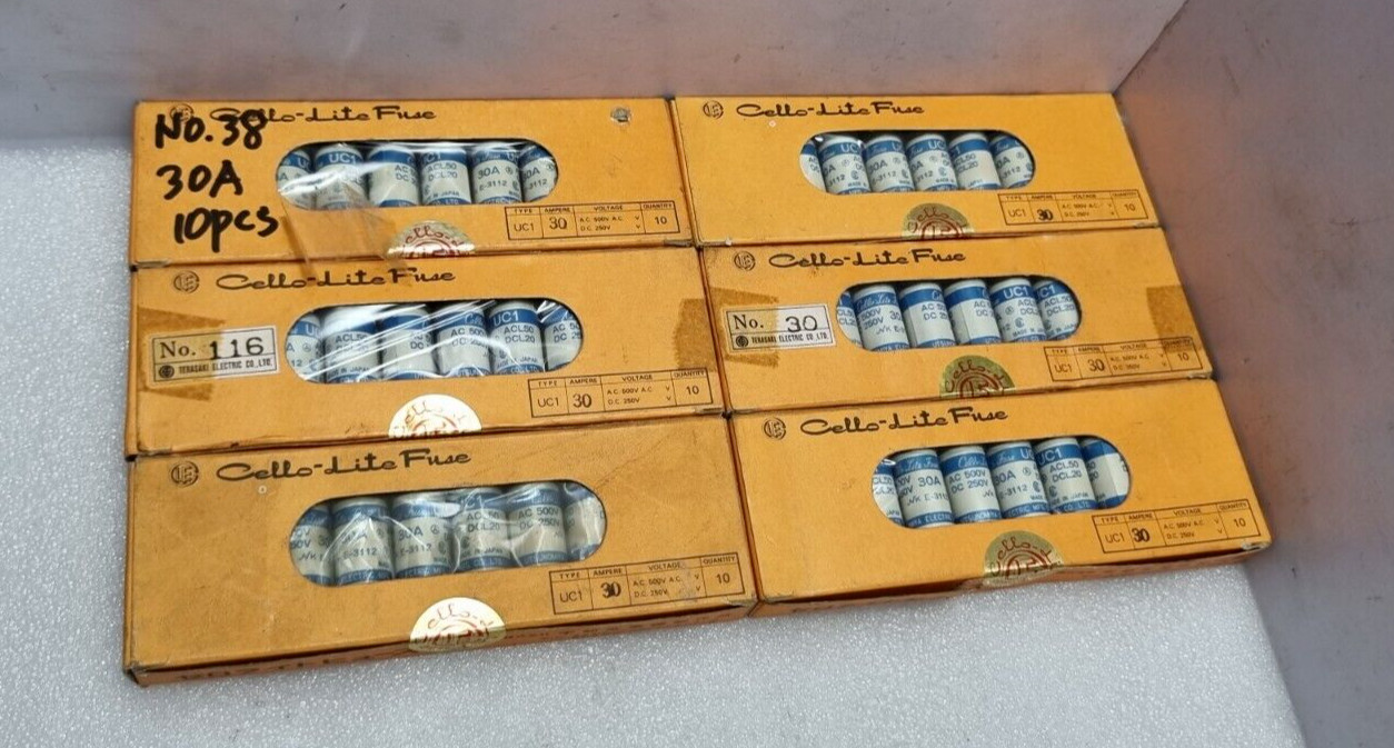 Cello-Lite Fuse UC1 Fuse 30 AMPERE A.C 500V AC DC 250V – QTY 10PCS in 1 Box