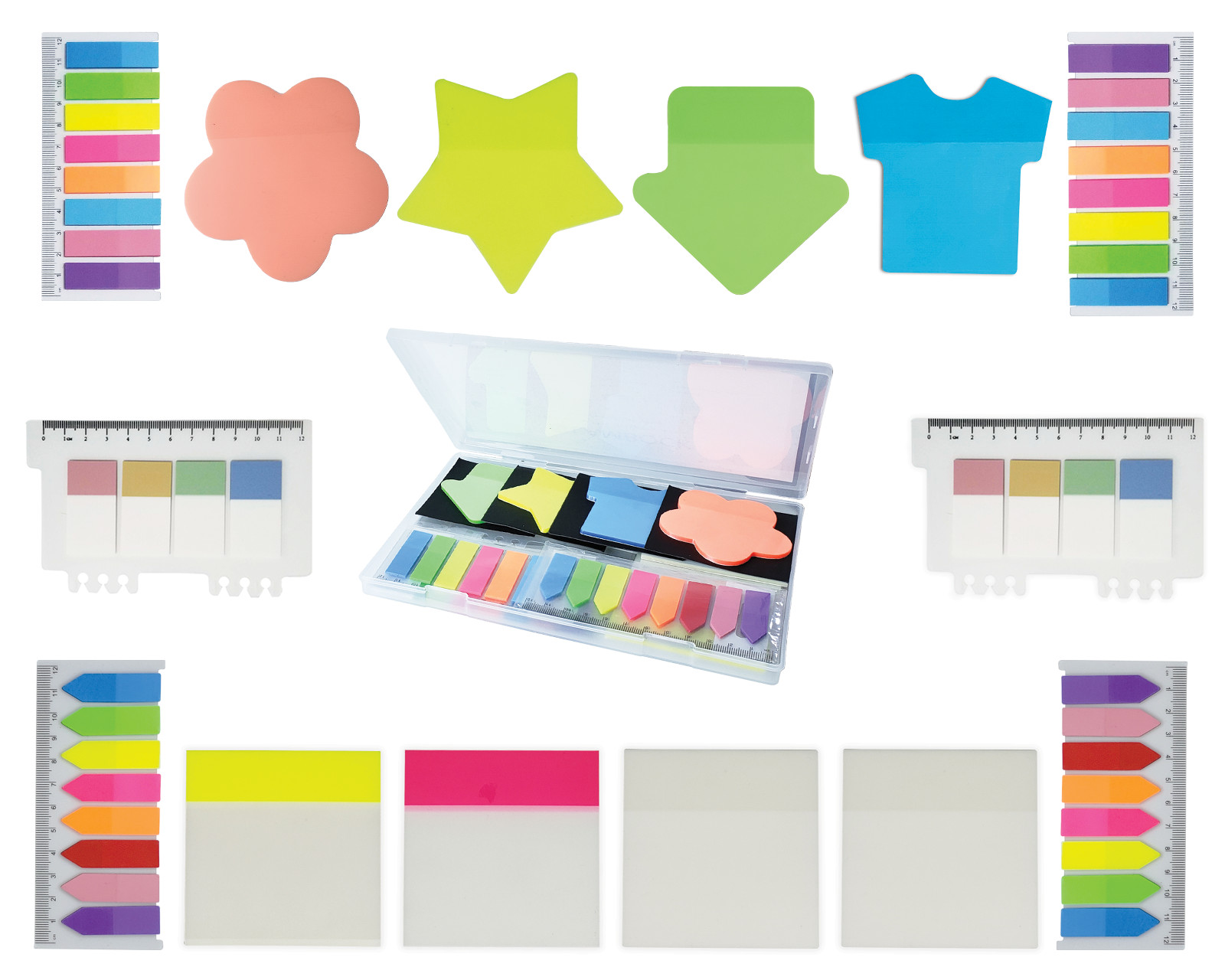 1200 Pcs Transparent Sticky Notes – Cute Sticky Notes Box Pack with Sticky Tabs