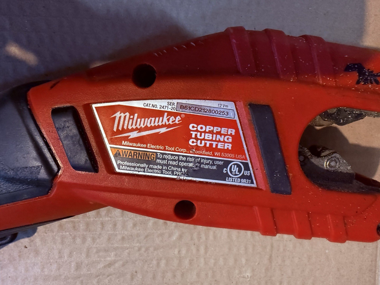 Milwaukee 2471-20 M12 12V Lithium-Ion Cordless Copper Tubing Cutter Tool Only