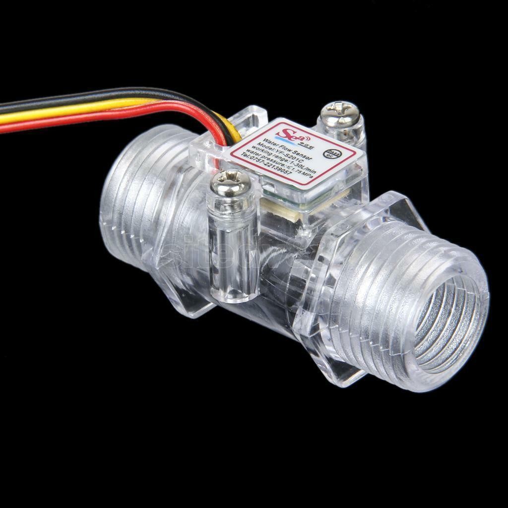 1-30L/min G1/2″ Water Flow Hall Sensor Switch Flow Meter Mini Flowmeter Counter