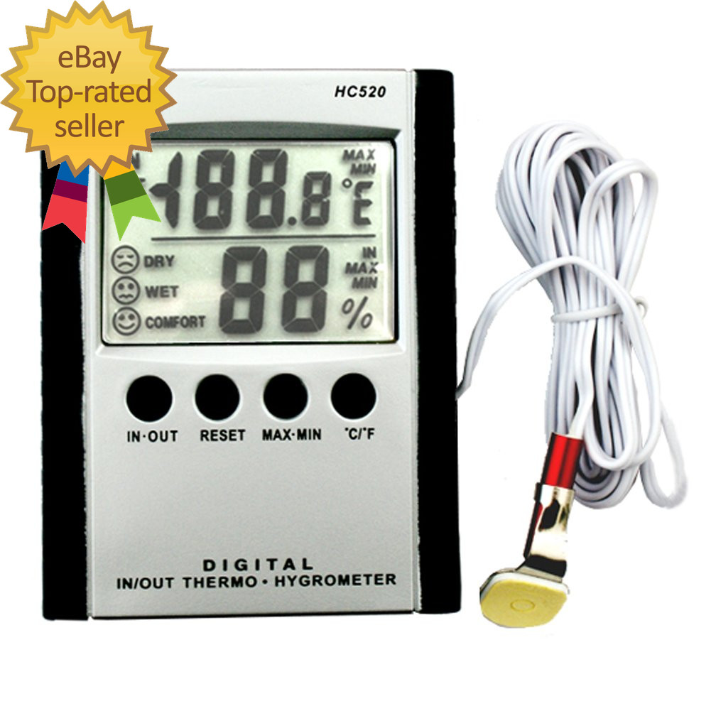 Digital Indoor Outdoor In/Out Wall Mount Monitor Sensor LCD Temperature