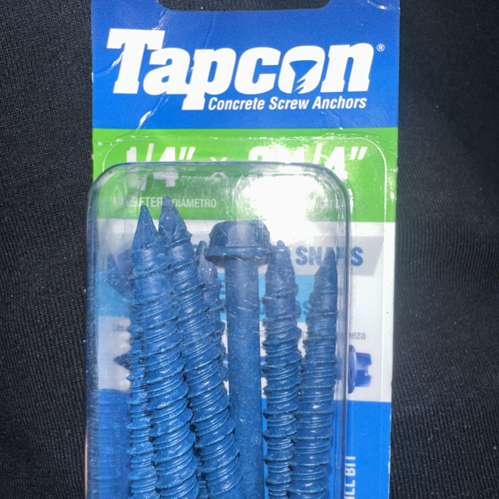 (8) Hex Washer Head 1/4 x 3-1/4 Concrete Masonry Screws Tapcon Anchor & Bit