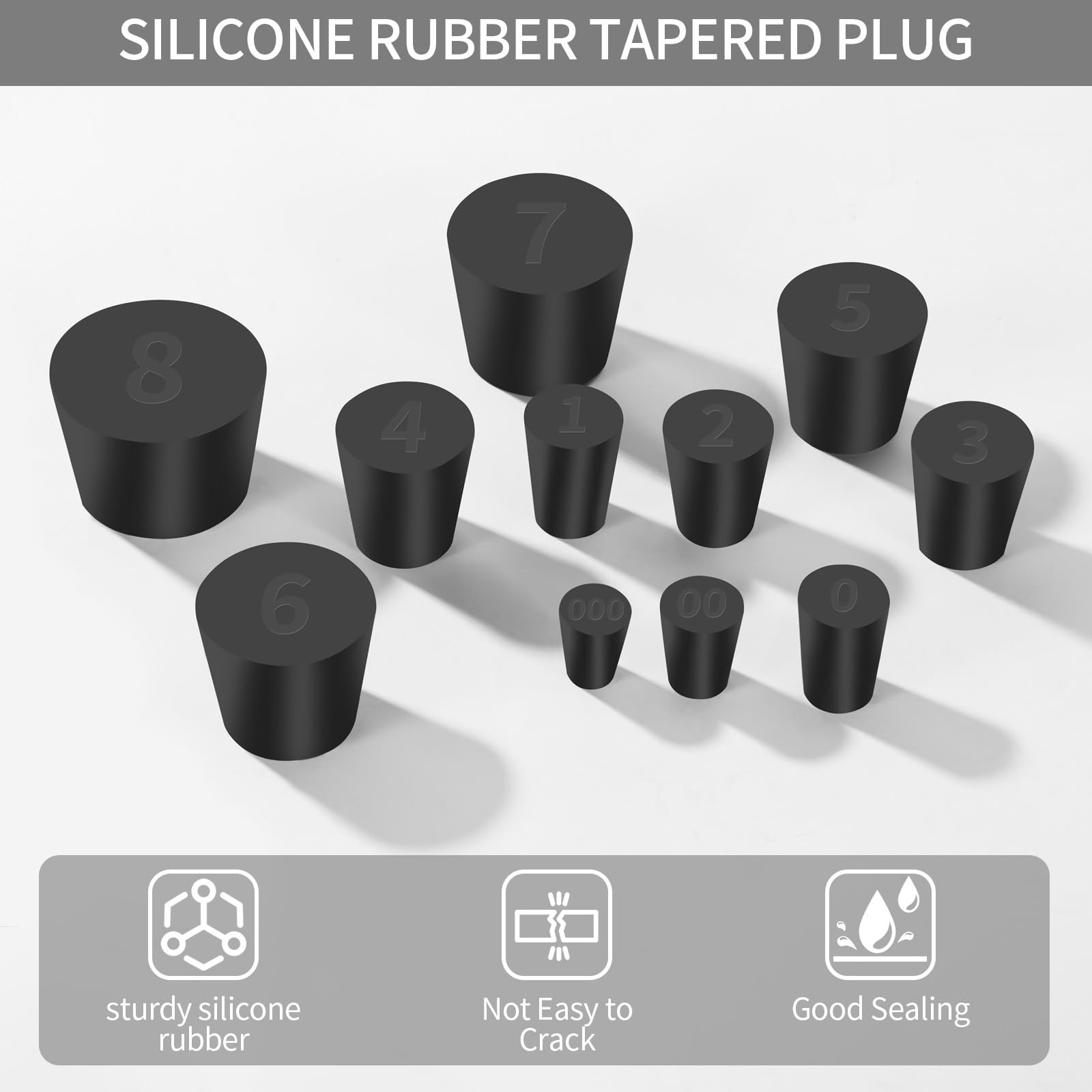 Rubber Stoppers 26 Pcs Assorted Sizes Lab Plugs Flask Test Tube Holes Sealing Du