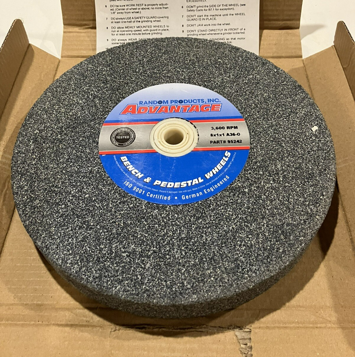 Random Products Advantage 8x1x1 Grinding Wheel 3600 RPM