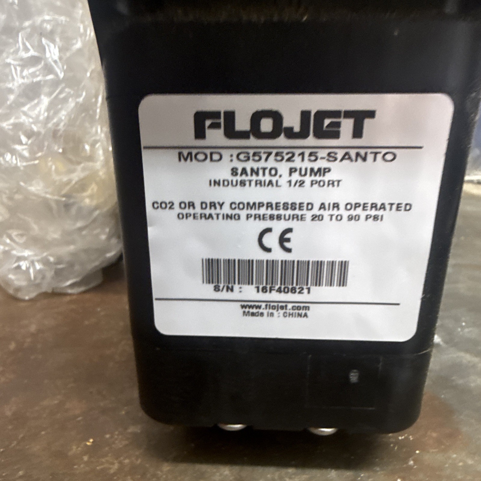 Flojet G575215-SANTO Air Operated Diaphragm Pump 1/2” Port New Open Box NOS