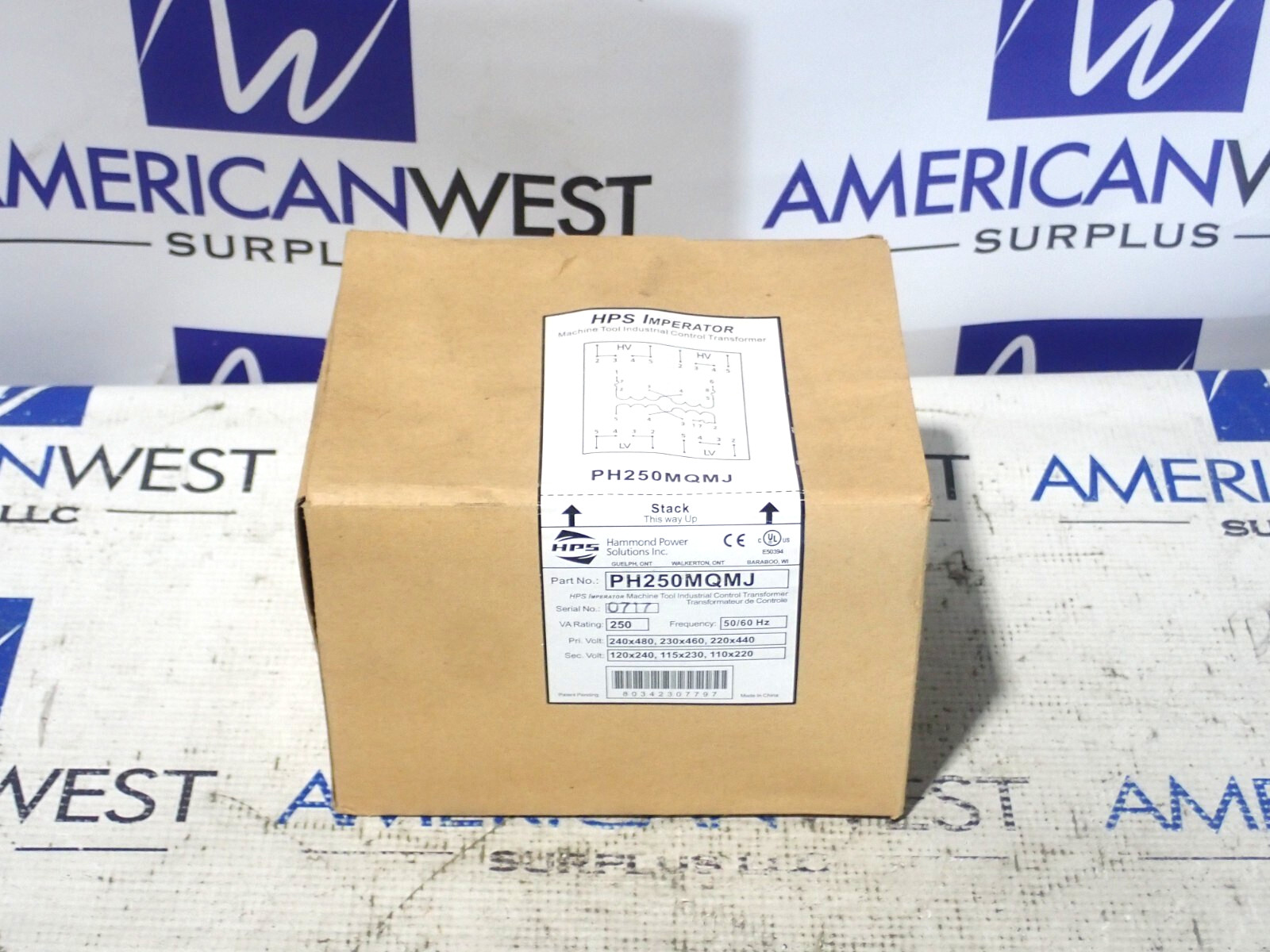 New Hammond PH250MQMJ 0.25 KVA 240/480-120/240 Volt Control Transformer