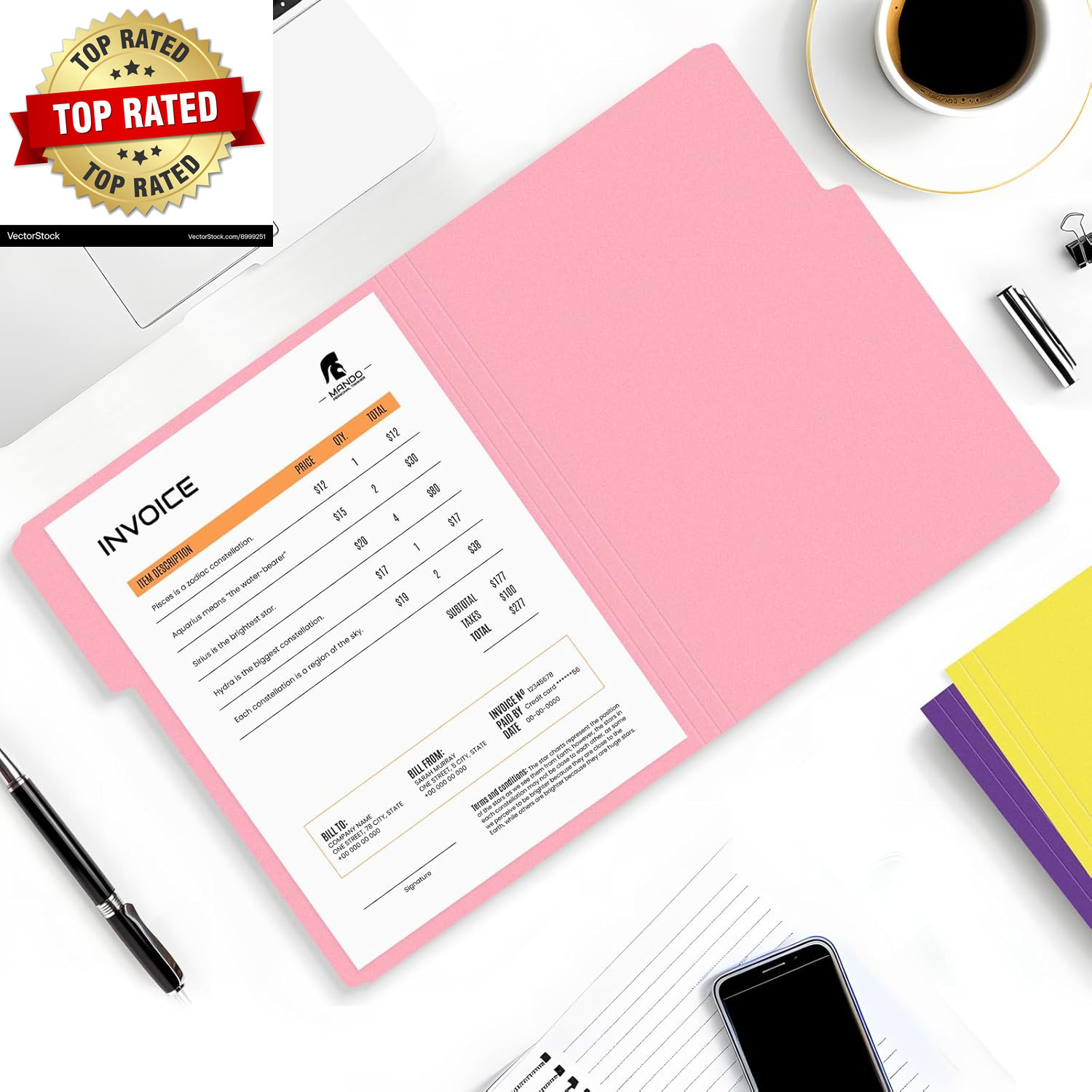 File Folders, 30 Pack Manilla Folders 8.5 X 11, Colored File Folders Home Office