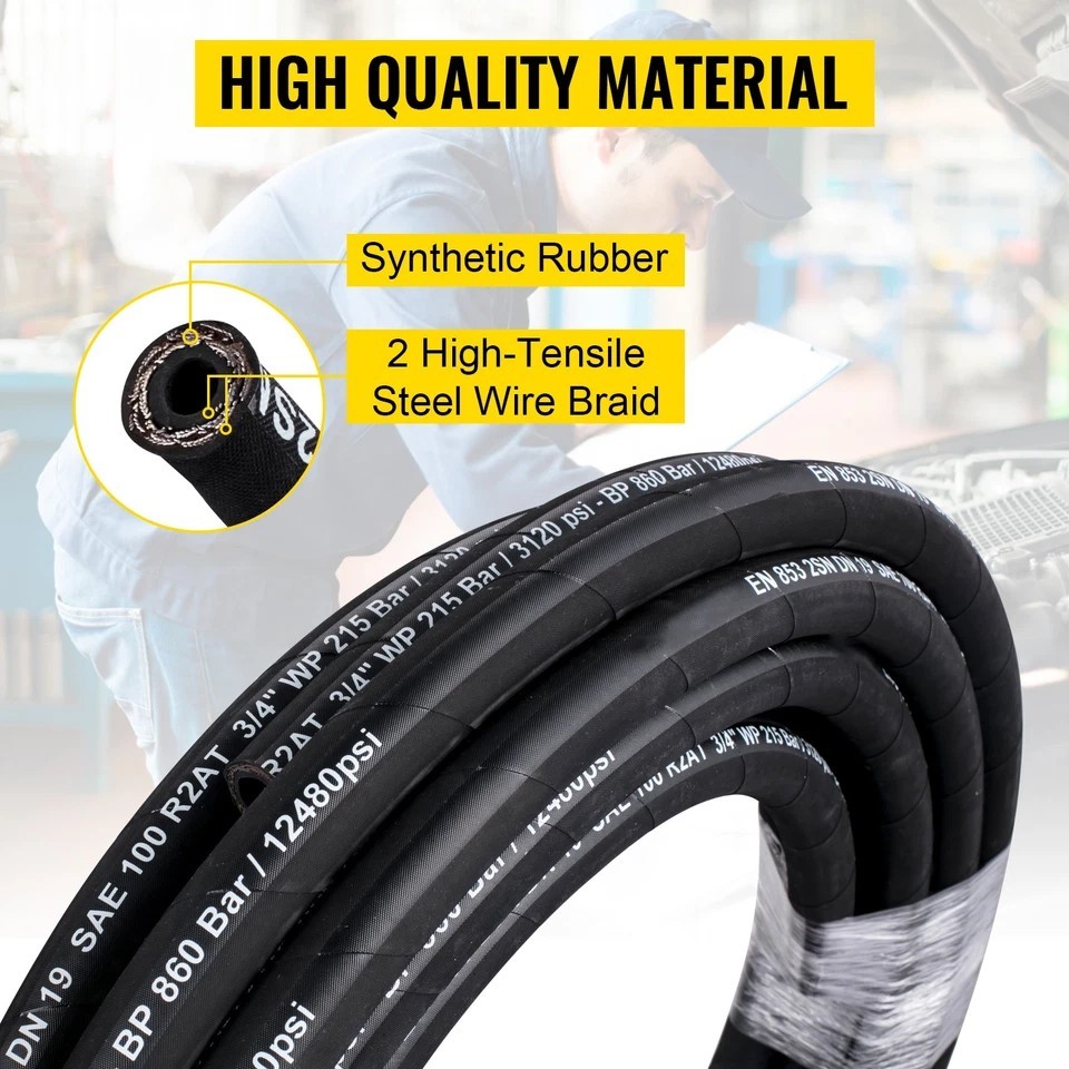 Hydraulic Hose Coiled Hydraulic Hose 100ft 1/2″ 2 steel wire 4000 PSI