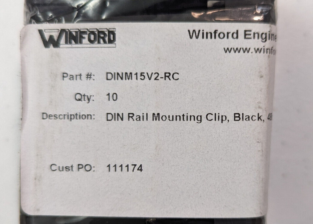 Winford DINM15V2-RC QTY 10 (1-pack), DIN Rail Mounting Bracket, Universal, 35mm