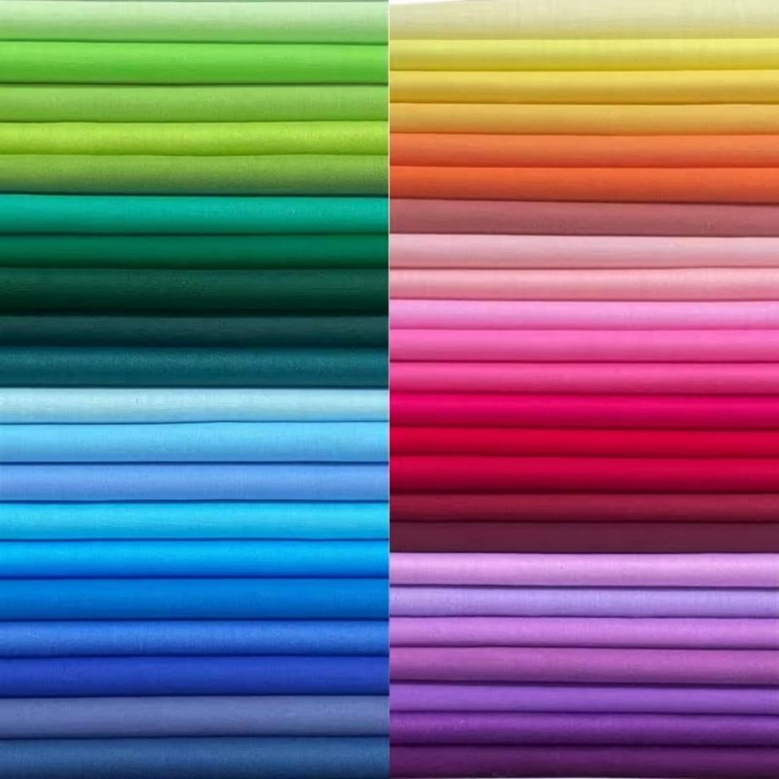 50PCS 5 X 5 Inch Solid 100% Cotton Fat Quarters Fabric for Sewing and Quilting B