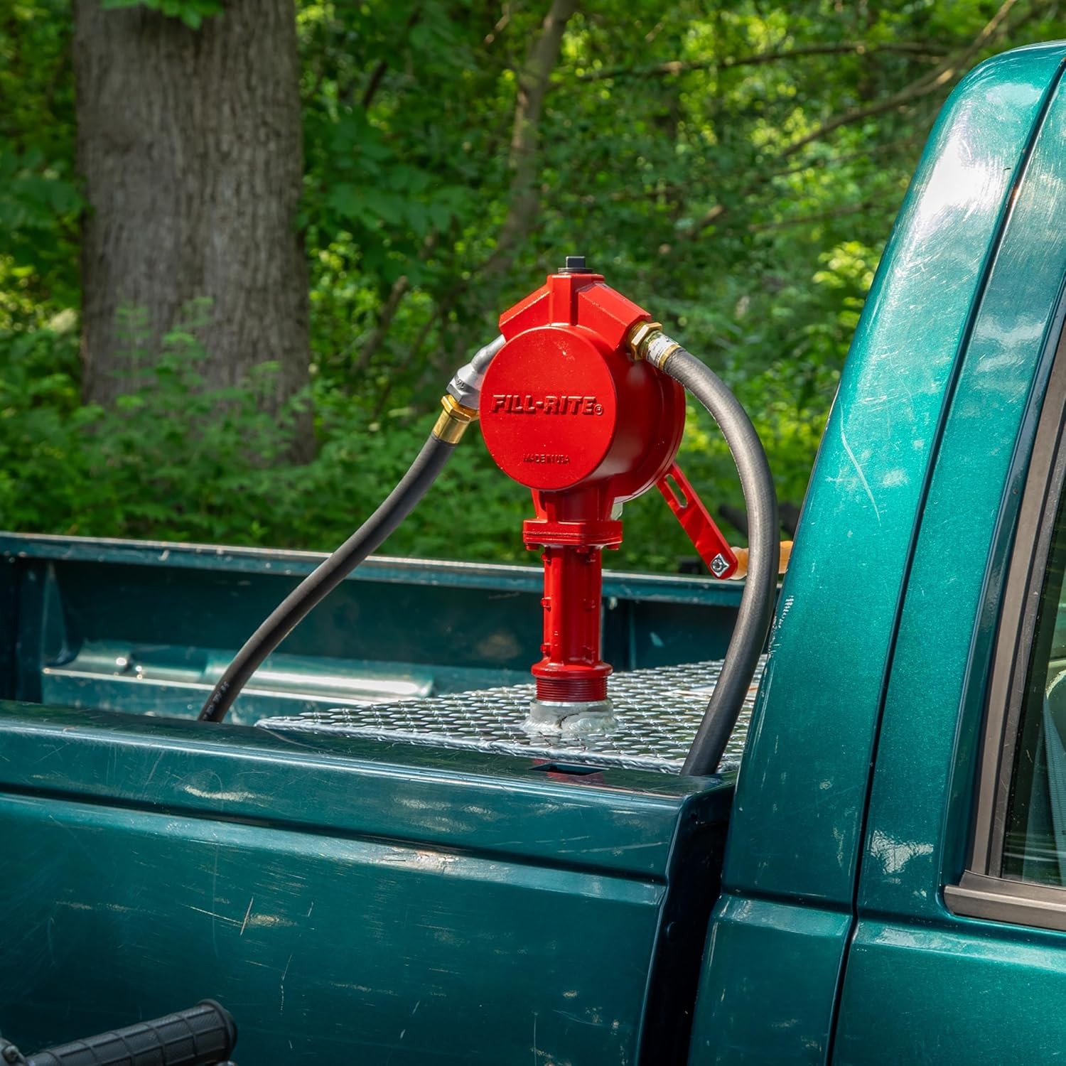 Fill-Rite FR112 Fuel Transfer Rotary Universal Fit Hand Pump with Discharge Hose