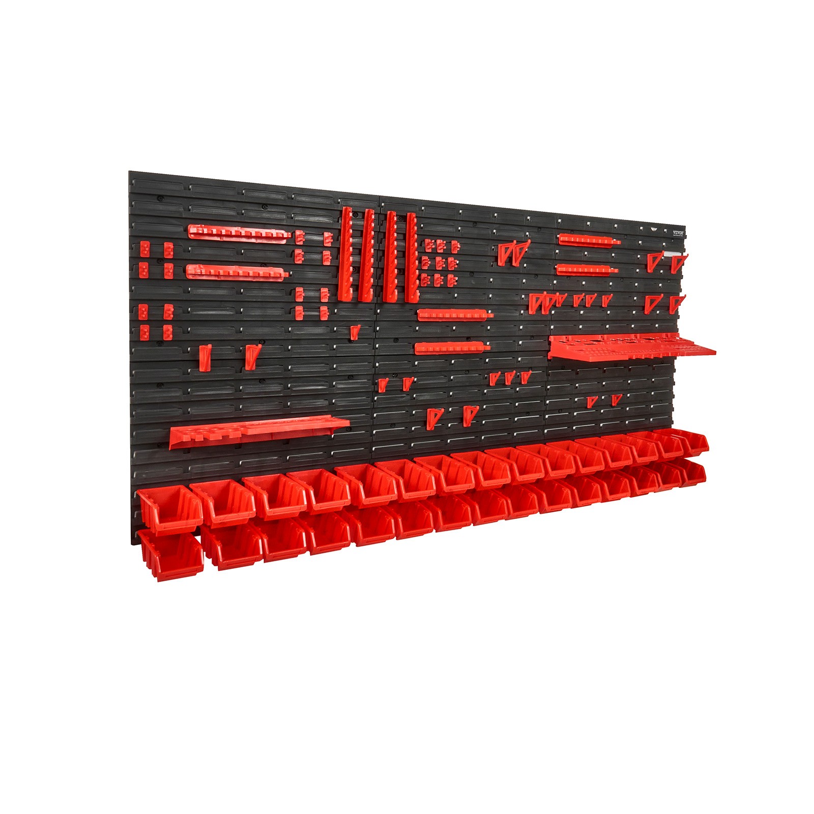 VEVOR Wall Mounted Storage Bins Small Parts Organizer Garage Tool Rack 30 Bins