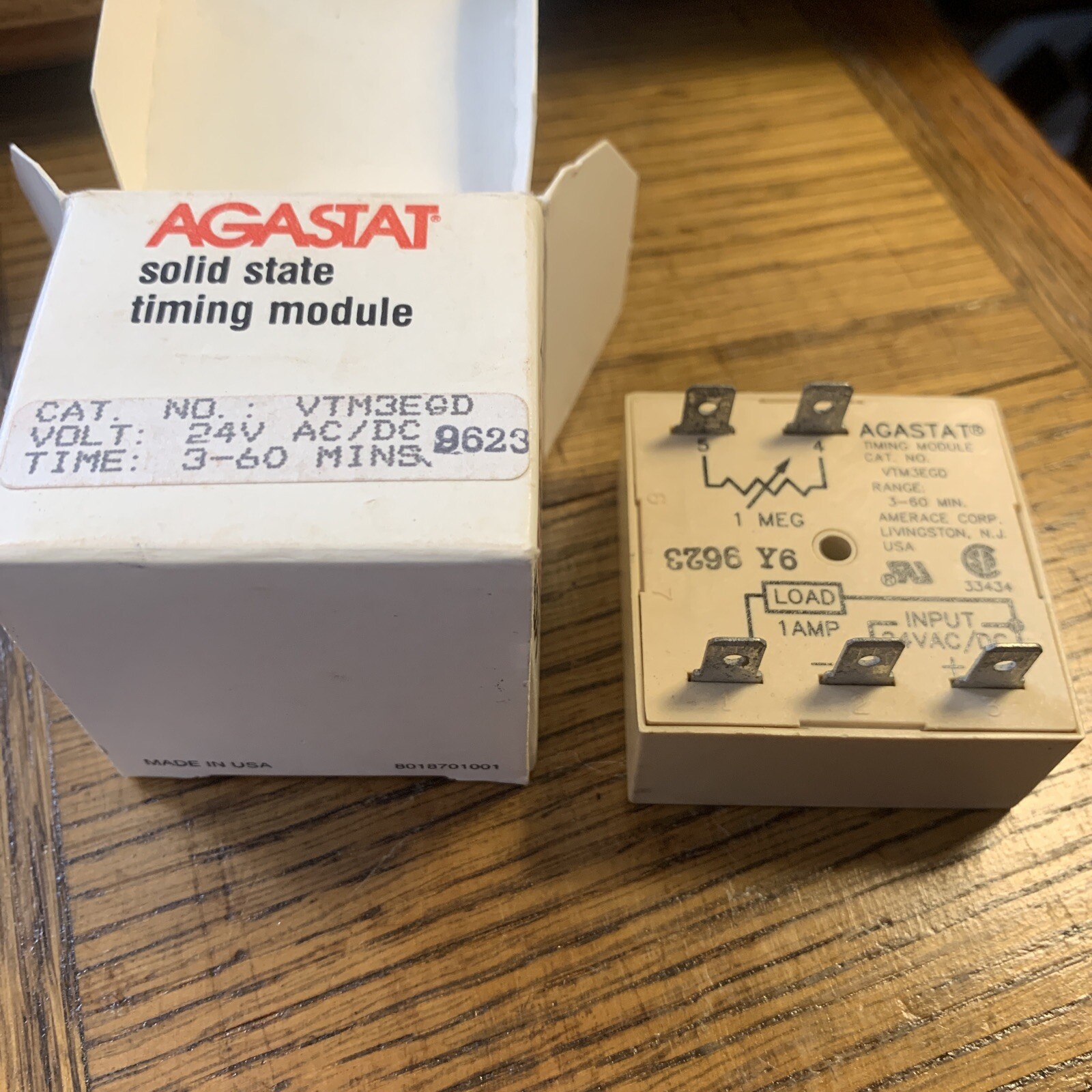 Agastat VTM3EQD Relay 24v ACDC3-60mins Panel Time Delay Relay FAST FREE SHIPPING