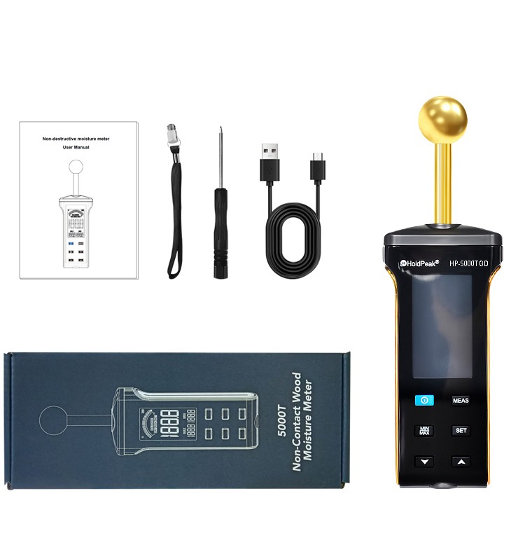 Non-Invasive Moisture Detector 20 to 40mm Depth for Wood Concrete Drywall 0-100%