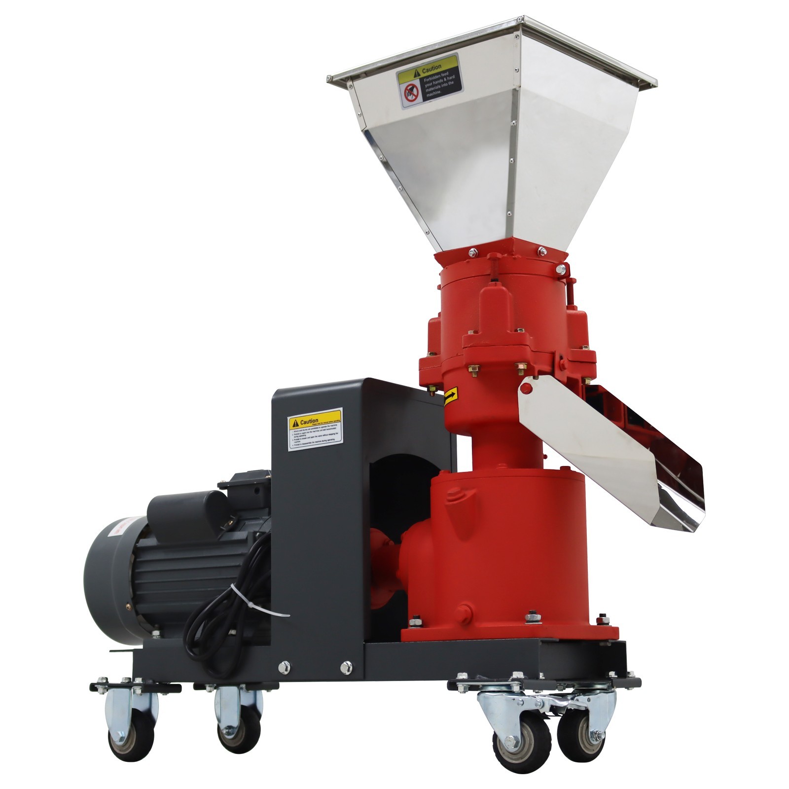 150kg/h Output 2.5mm Plate Animal Feed Pellet Mill Machine 220V 3-roller Head