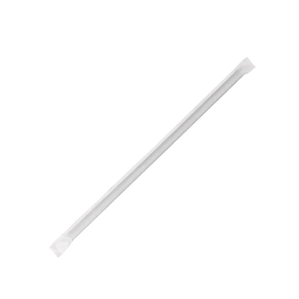 Karat 10.25” Giant Straws (8mm) Paper Wrapped – Black – 1,200 ct, C9125 (Black)
