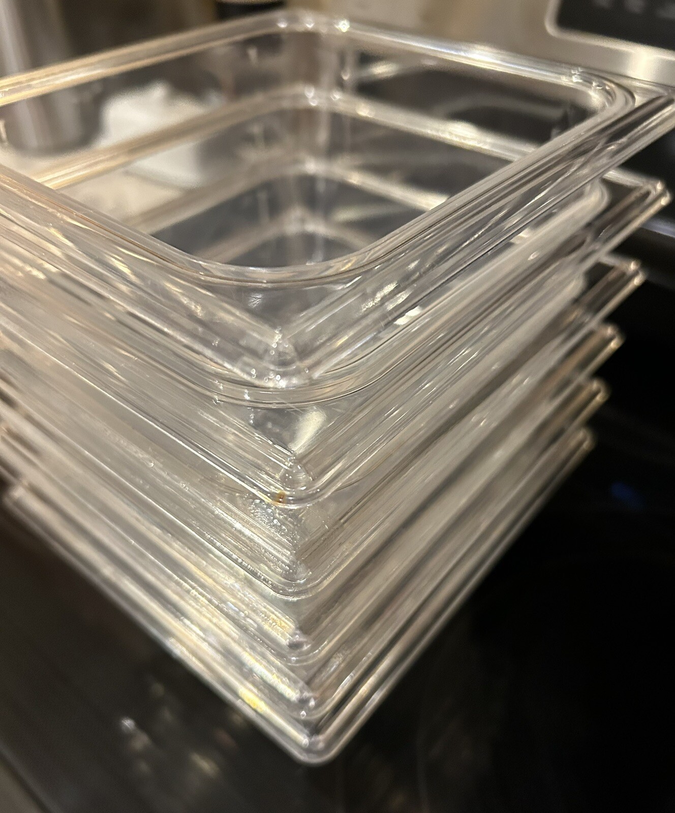 6 Each True Clear Food Pan 1/6 Size 4” Deep NSF Commercial Prep Polycarbonate