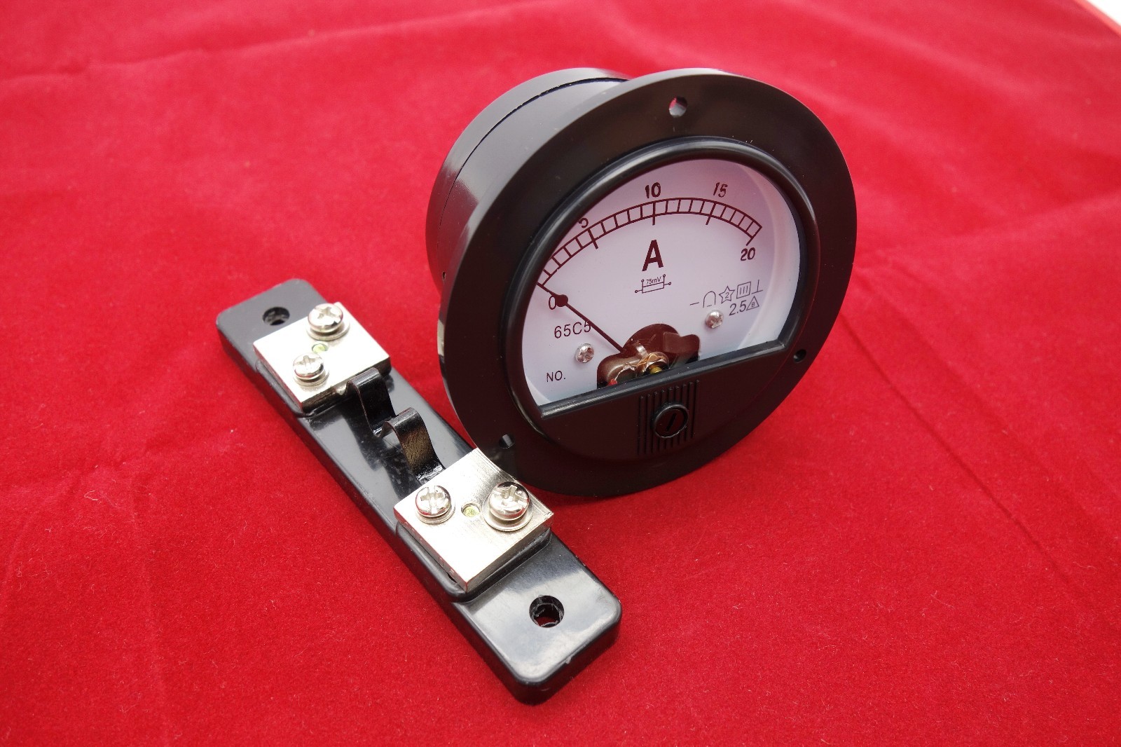 DC 0-20A Round Analog Ammeter Panel AMP Current Meter Dia. 90mm with shunt