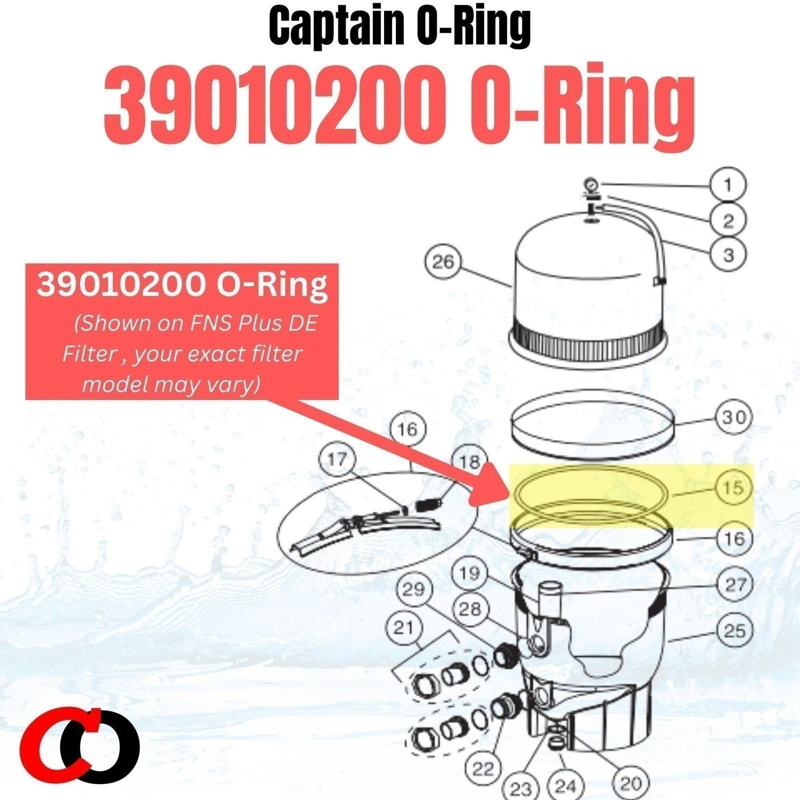 39010200 O-497 O-Ring for Pentair Clean Clear Plus 320/420/520 FNS 24/36/48/90