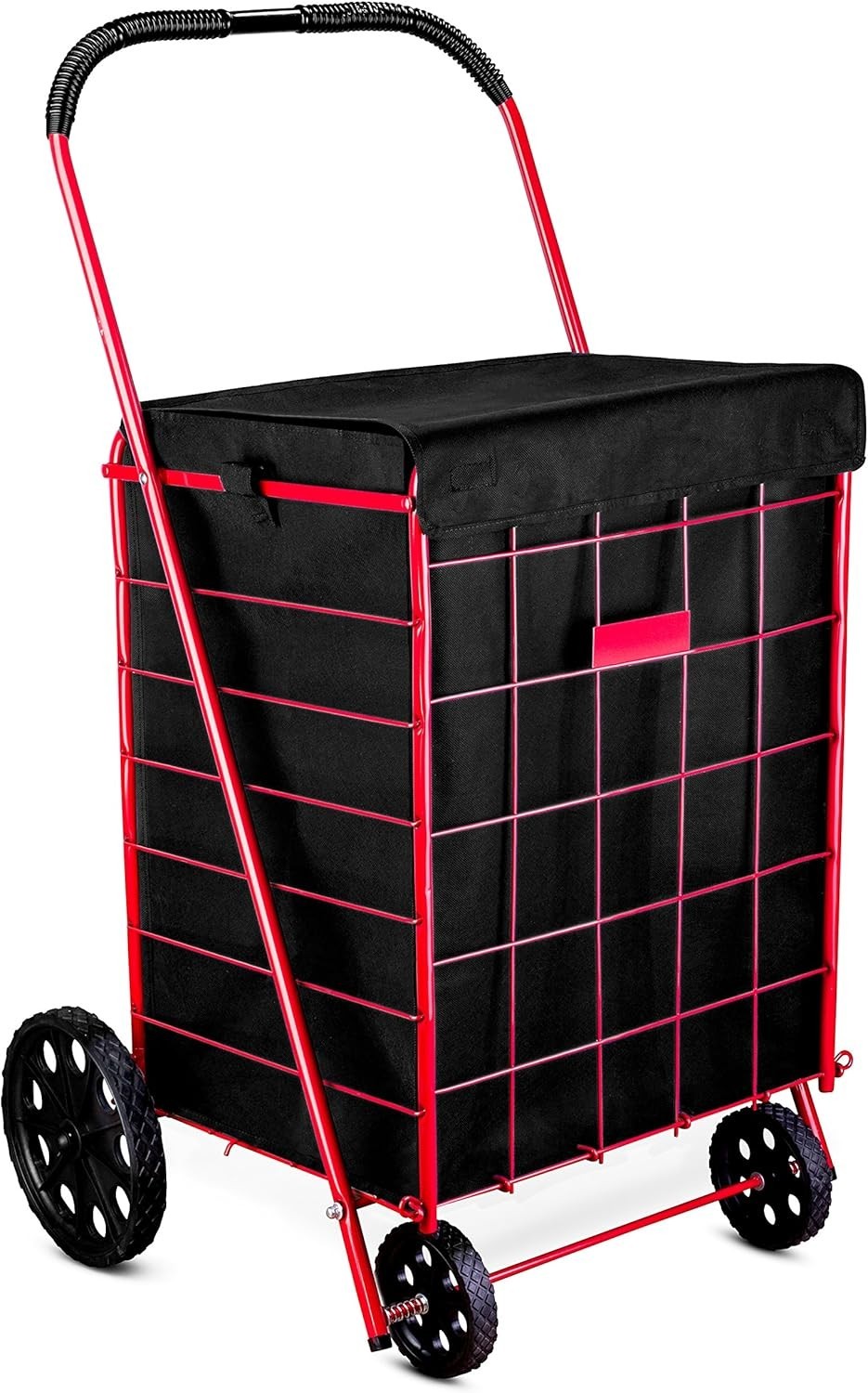 Folding Grocery Basket Cart Shopping Wheel Large Utility Laundry18″X15″X24″(BAG)