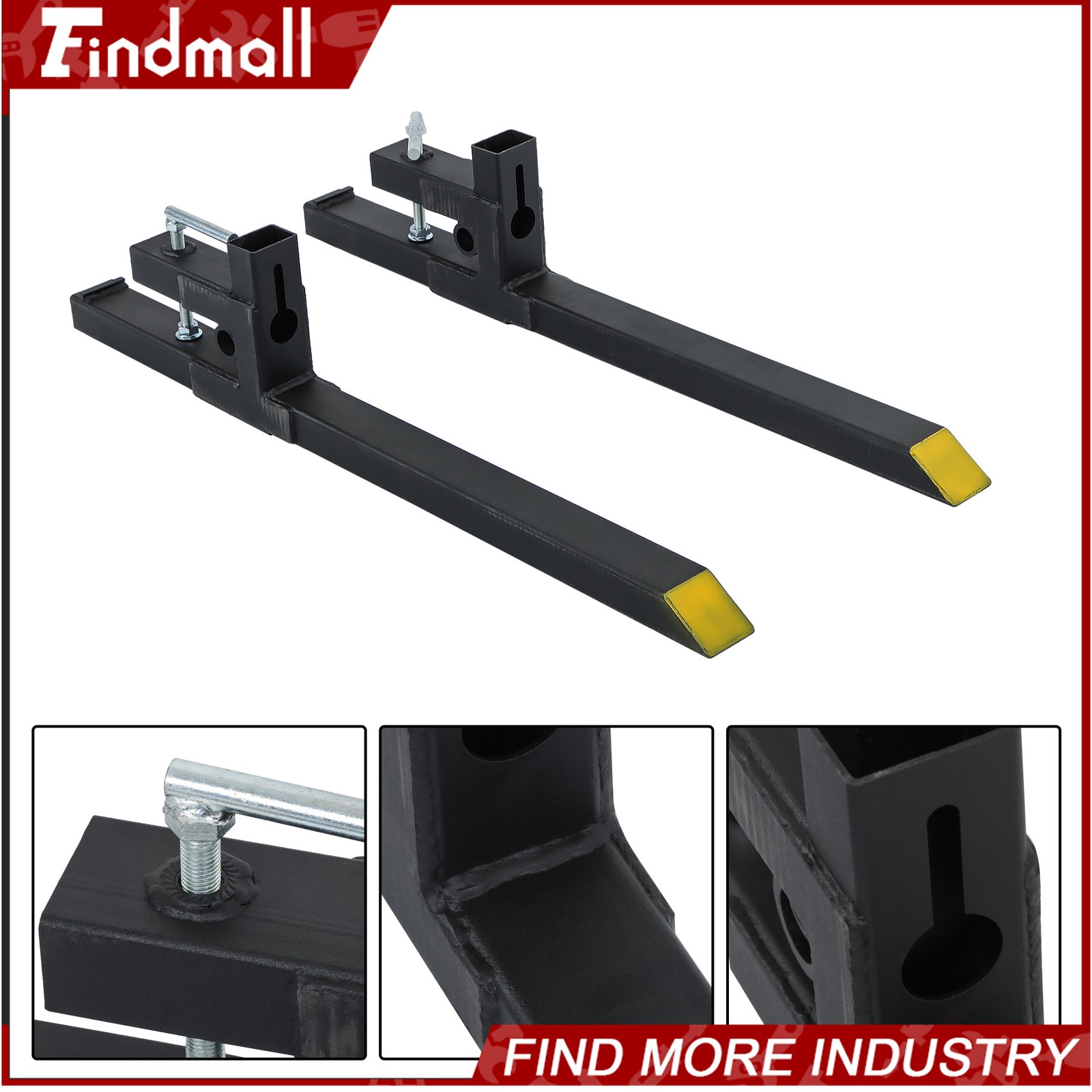 Findmall 43″ 2000lbs Clamp on Pallet Forks Tractor Forks Heavy Duty Bucket Fork