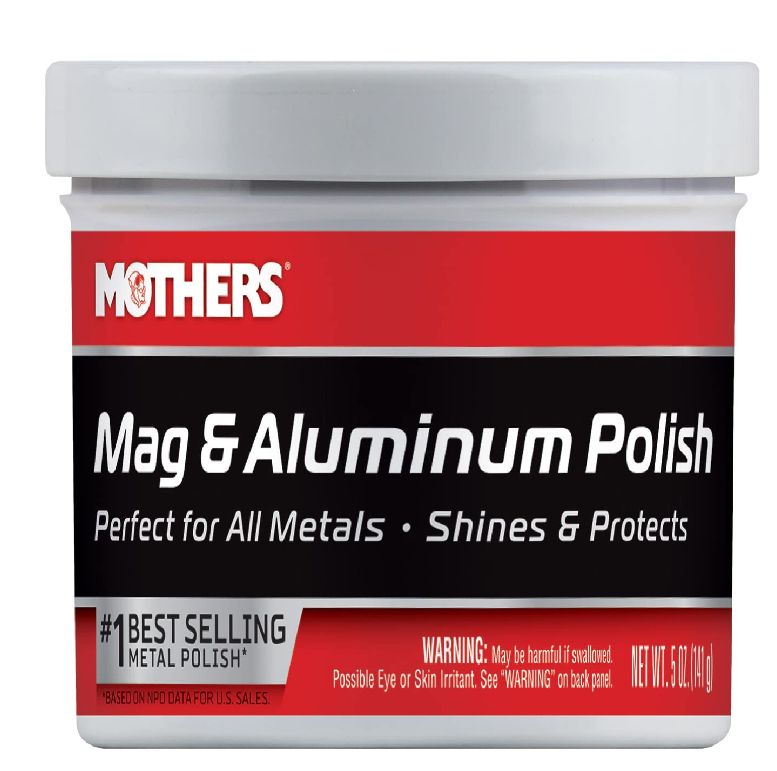 Mothers Mag & Aluminum Polish, 5 oz. — Brilliant Shine, Easy to Use, For All Unc