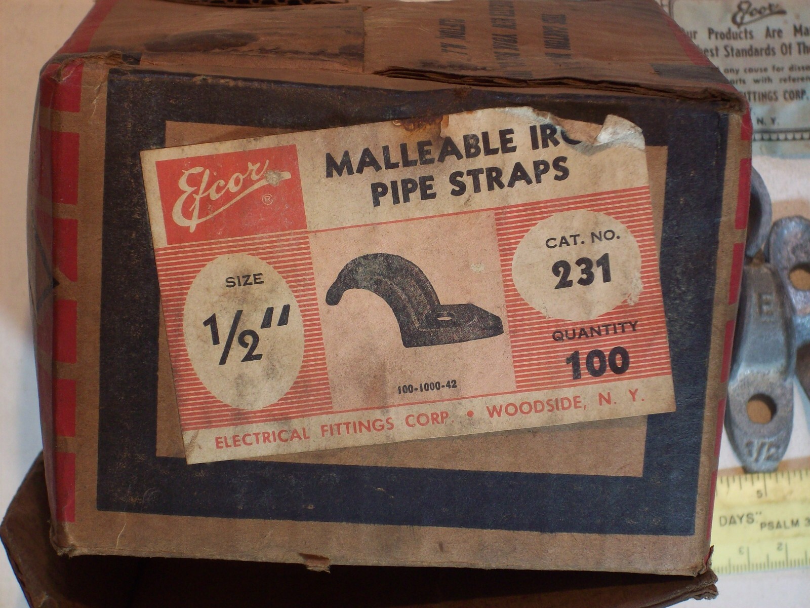Plumbing PIPE STRAP CONDUIT CLAMP 1/2 INCH MALLEABLE IRON CAST ELCOR #231 USA