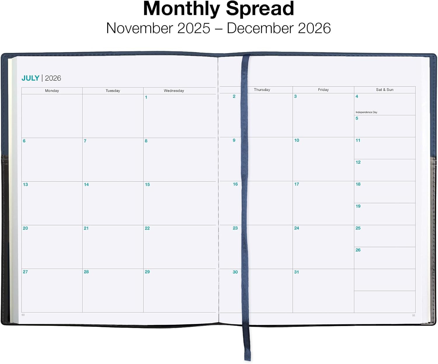 2026 Planner Calendar, 8″x10″ : Includes 14 Months (November 2025 – December 202