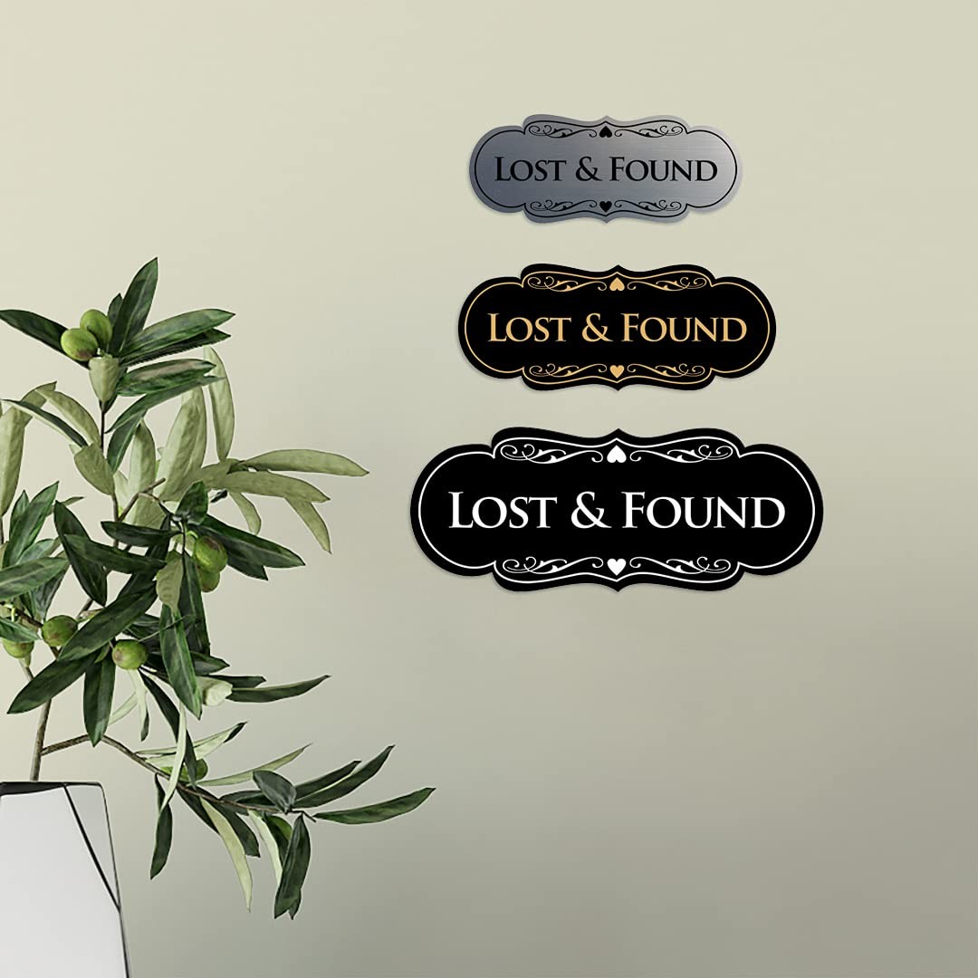 Designer Lost & Found Sign Black Gold – Large