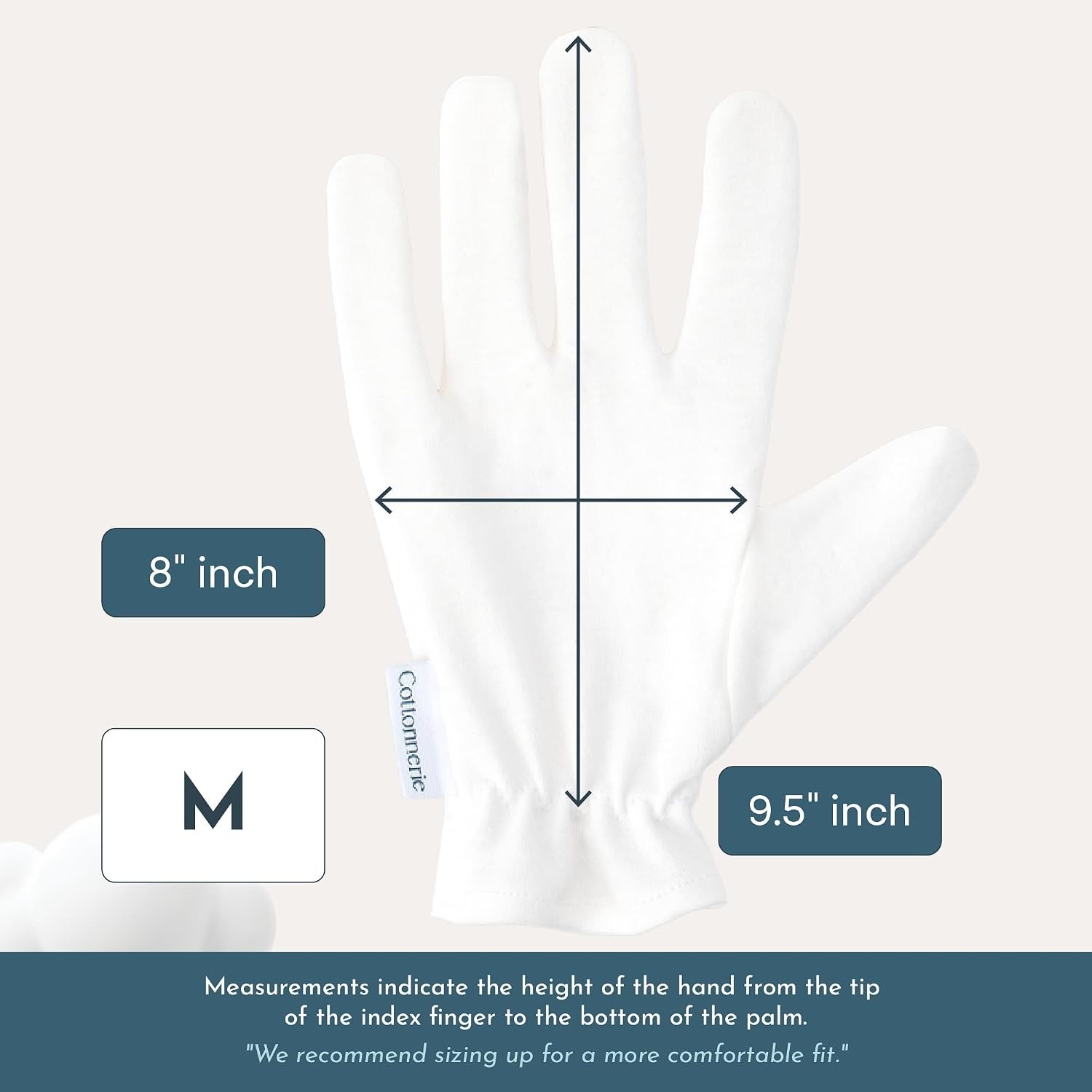 Cotton Gloves Moisturizing Hand Sleep Overnight Eczema Therapy Reusable
