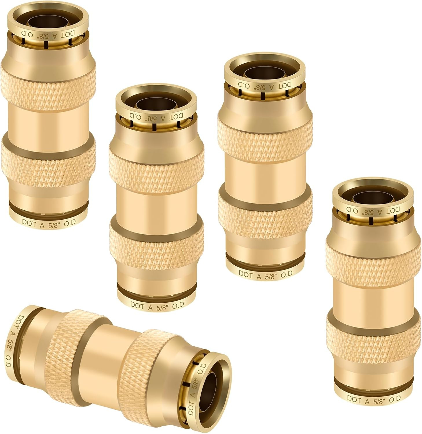 5/8″ Quick Push to Connect Fittings Brass Union Straight Joint DOT Approved 5…