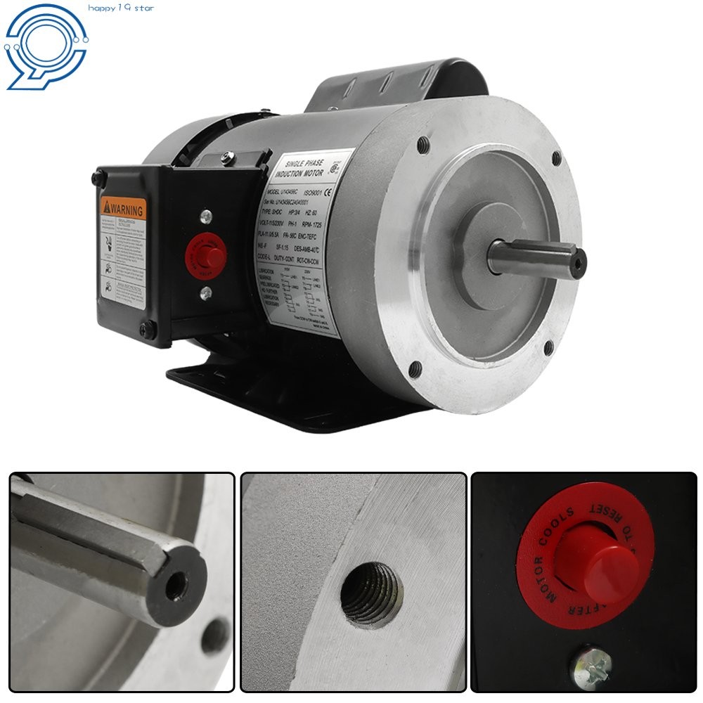 115V/230V 3/4 HP Electric Motor Single Phase 1725 rpm 5/8» shaft 56C Frame