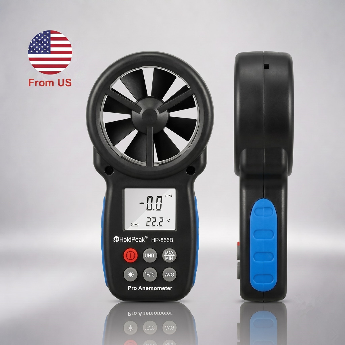 Digital Anemometer 67.1mph 113°F Backlit LCD Wind Chill Portable Outdoor