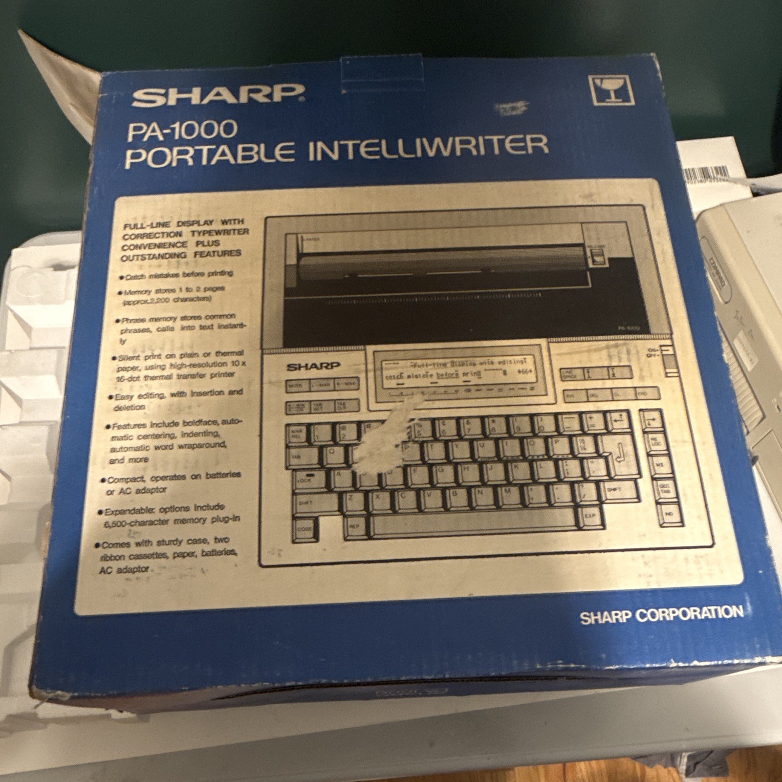 Sharp Font Writer PA-1000 Word Processor w/ Keyboard & Built-In Printer