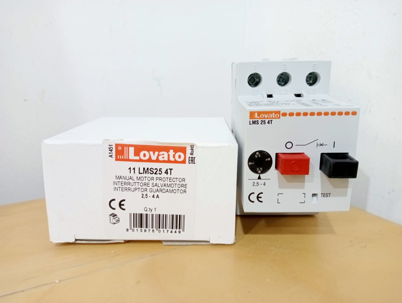 LOVATO 11 LMS25 4T MANUAL MOTOR PROTECTOR 2.5-4A 11LMS254T
