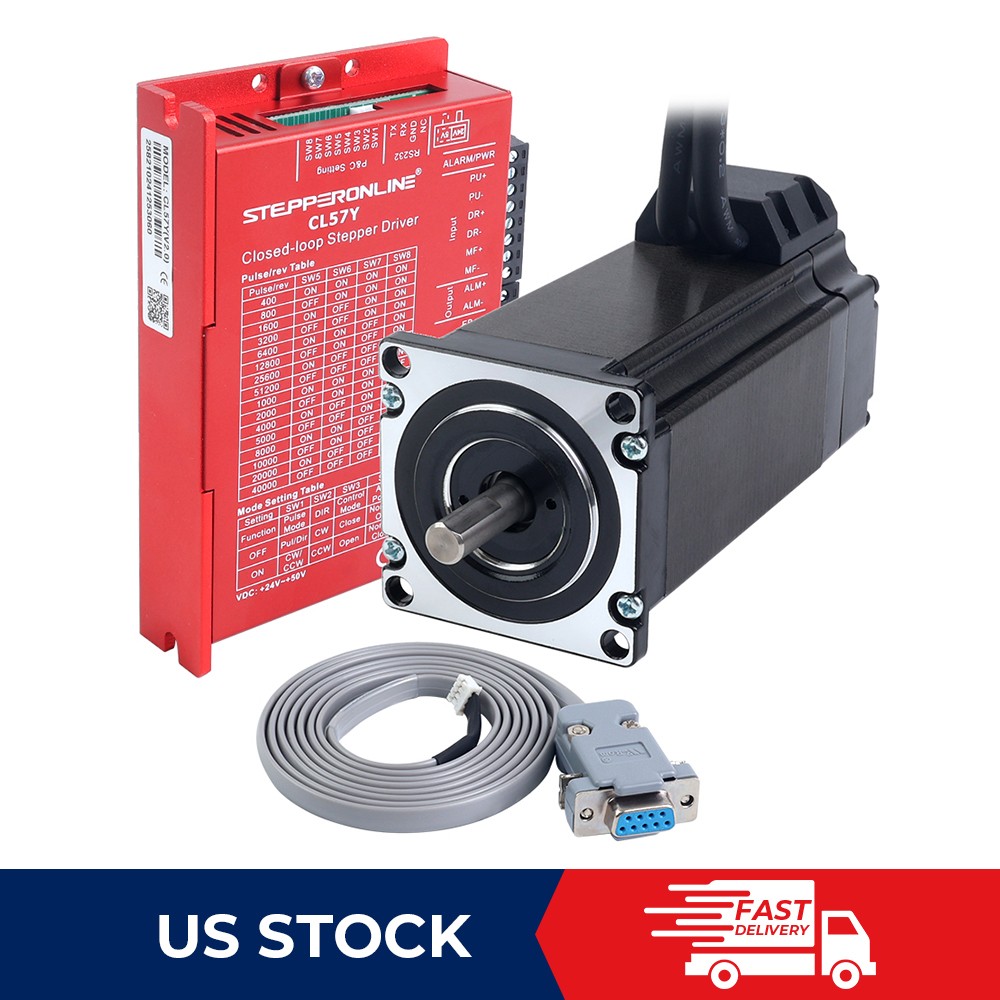 STEPPERONLINE Nema 23 3Nm Closed Loop Stepper Motor Kit 3Nm w/ Driver & Cables