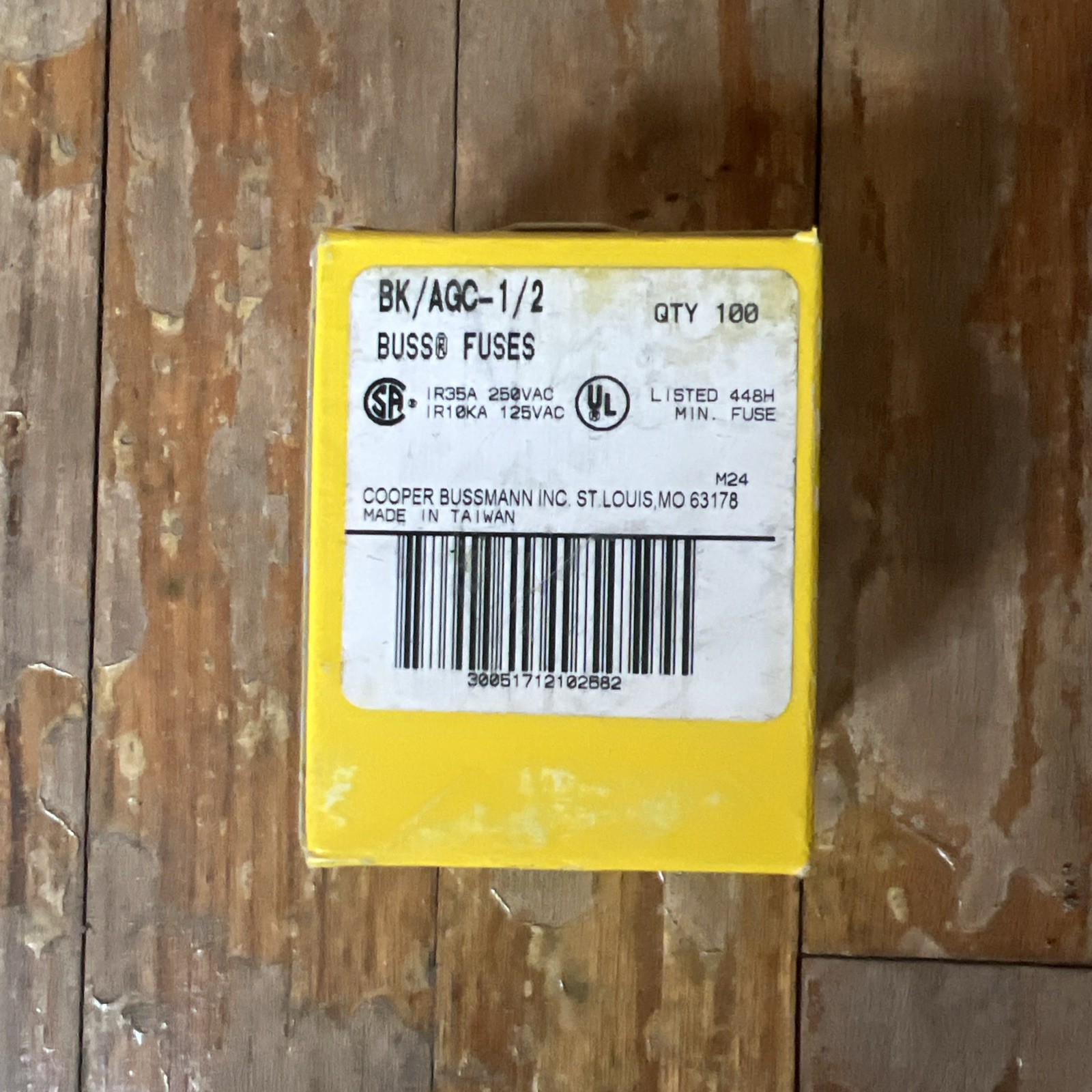 Bussman Fuse 1/2AMP Fast Acting 250V Glass AGC-1/2 Lot of (100)
