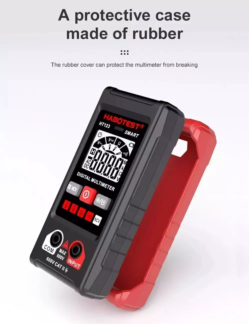HABOTEST HT123 Digital Multimeter Smart Voltmeter Ohmmeter AC DC Meter Tester US