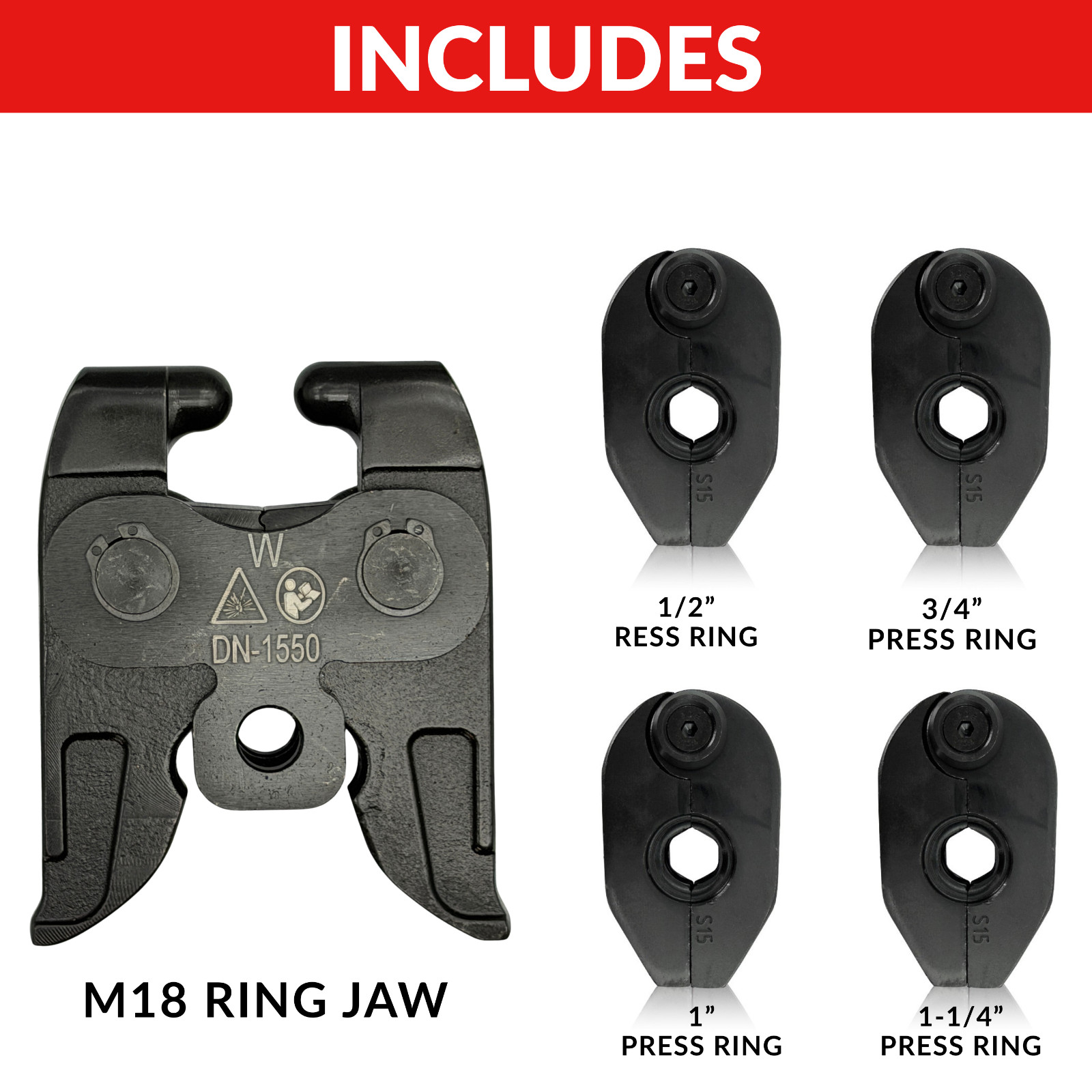 32KN Press Jaw Kit Fits Milwaukee M18 ProPress CTS Copper Fittings 1/2″-1-1/4″