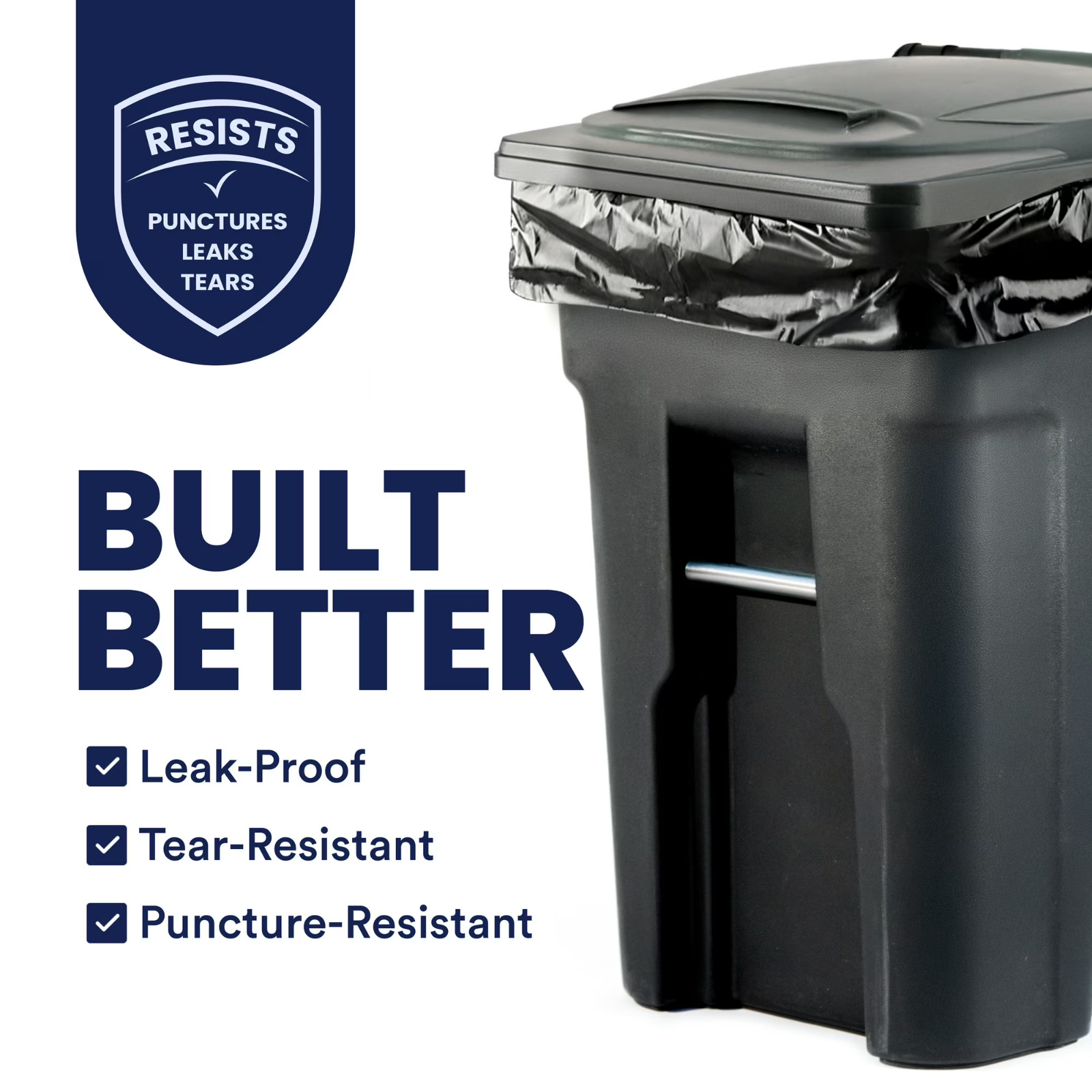 Plasticplace 95-96 Gal Trash Bags 1.2 Mil 50 Ct Black FREE SHIP