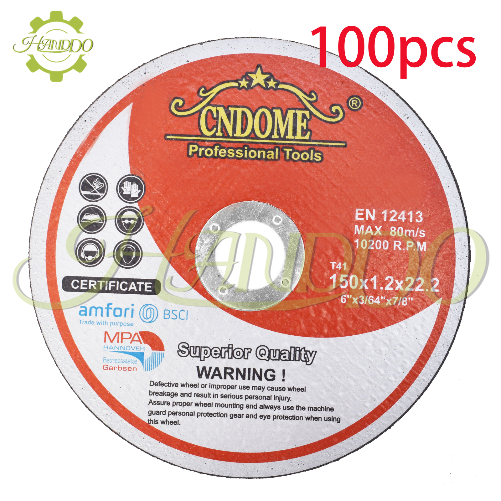 Pack 100 6″x.045″x7/8″ Cut-off Wheel – Metal & Stainless Steel Cutting Discs